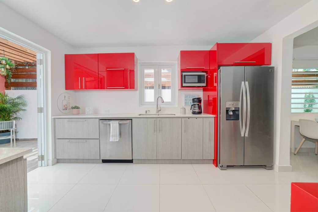 Enjoy a spacious, fully stocked kitchen.