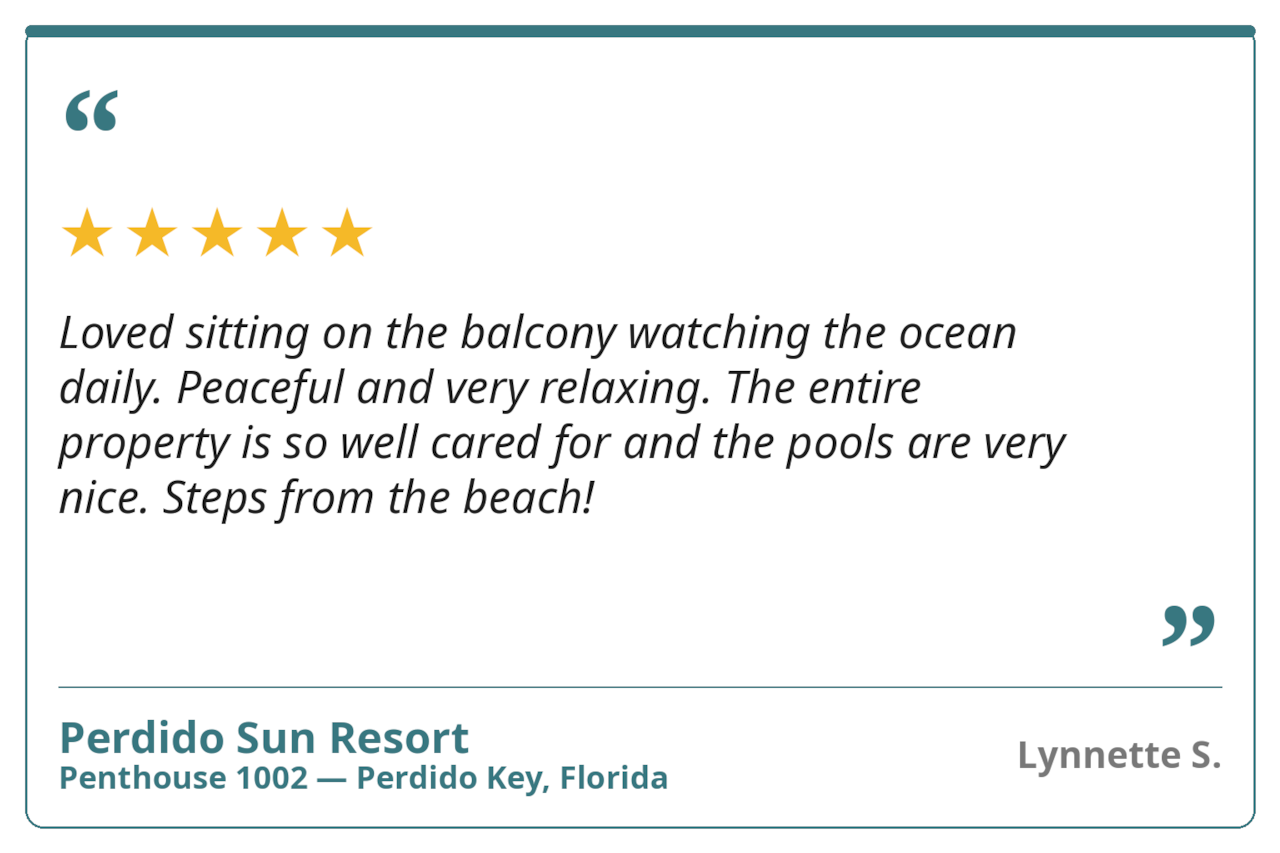 Perdido Sun Resort Unit 1002 Review