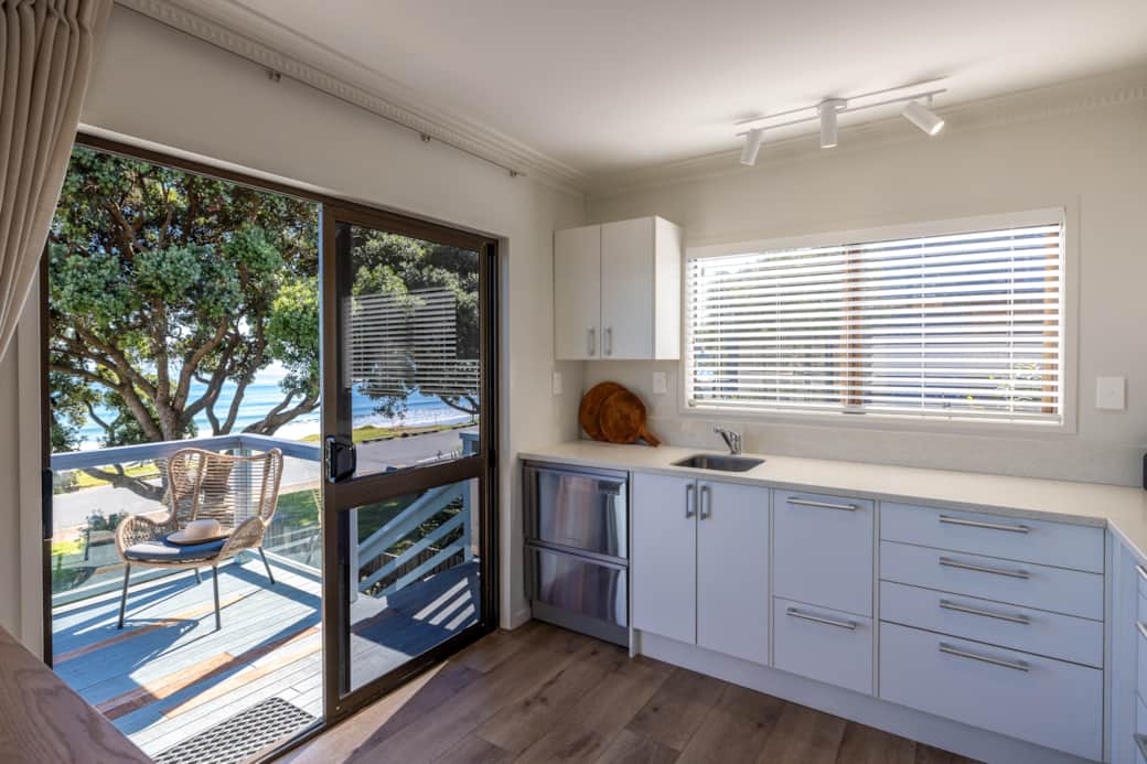 Upper level Kitchen and deck