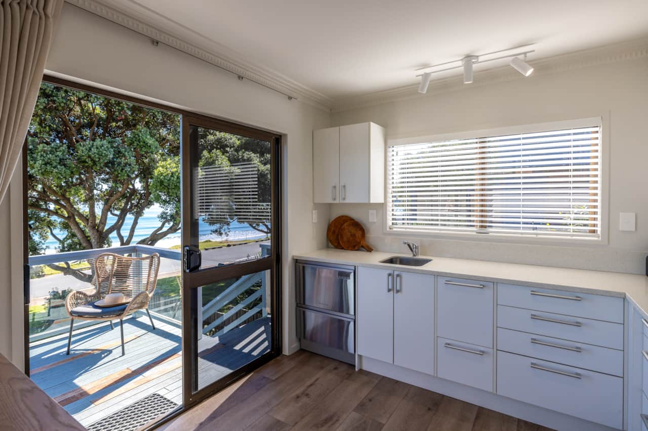Upper level Kitchen and deck