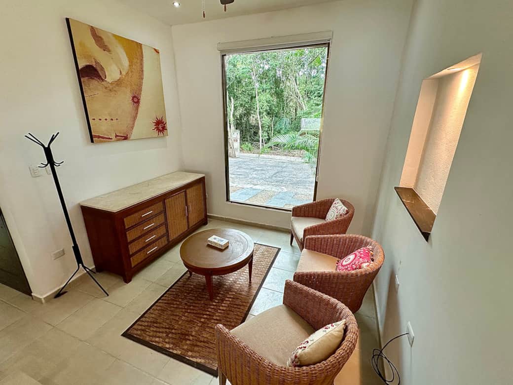 well-lit living room