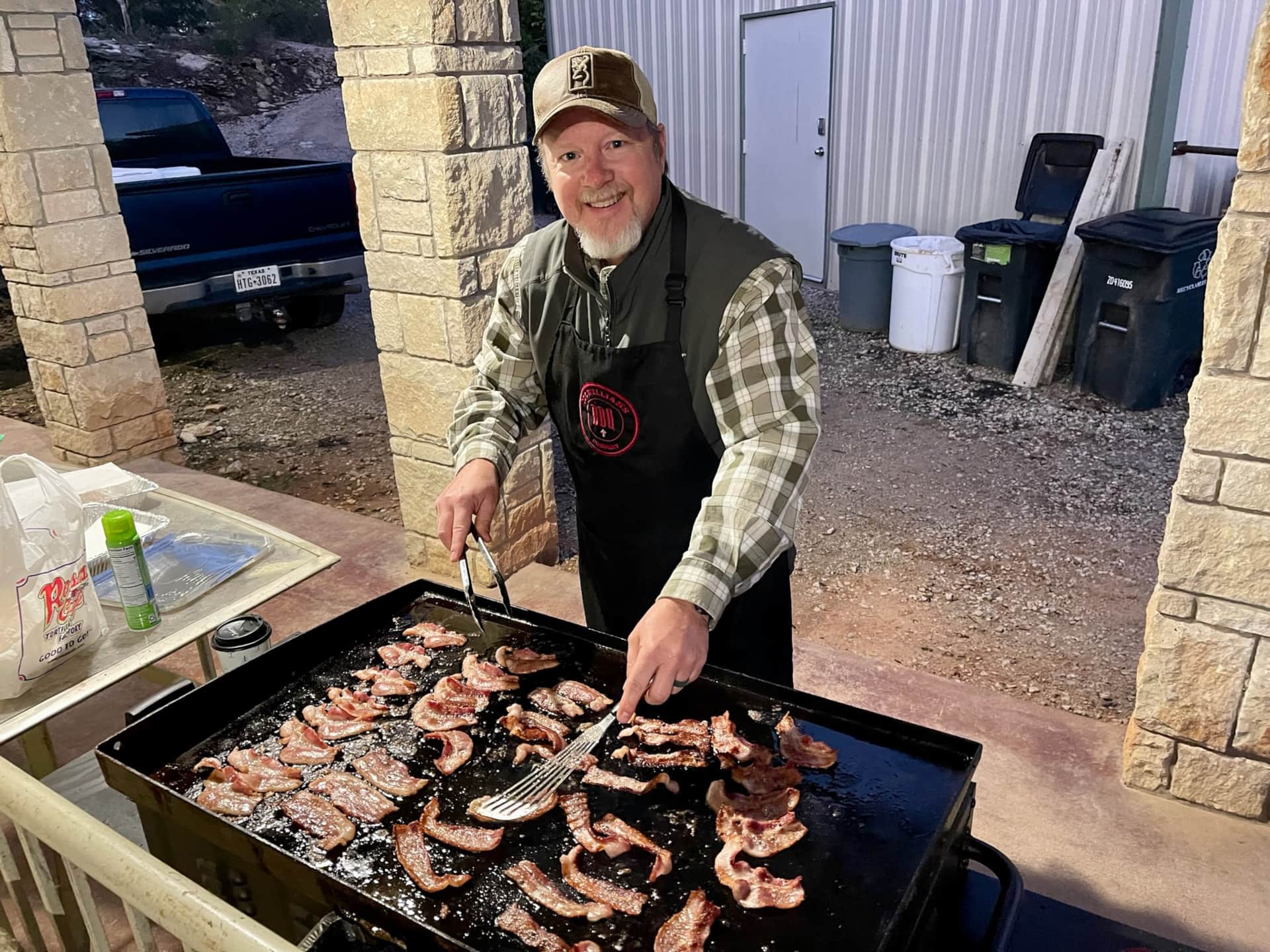 Texas Men's Church Retreat at Lake Godstone Lodge Propane Grill Breakfast