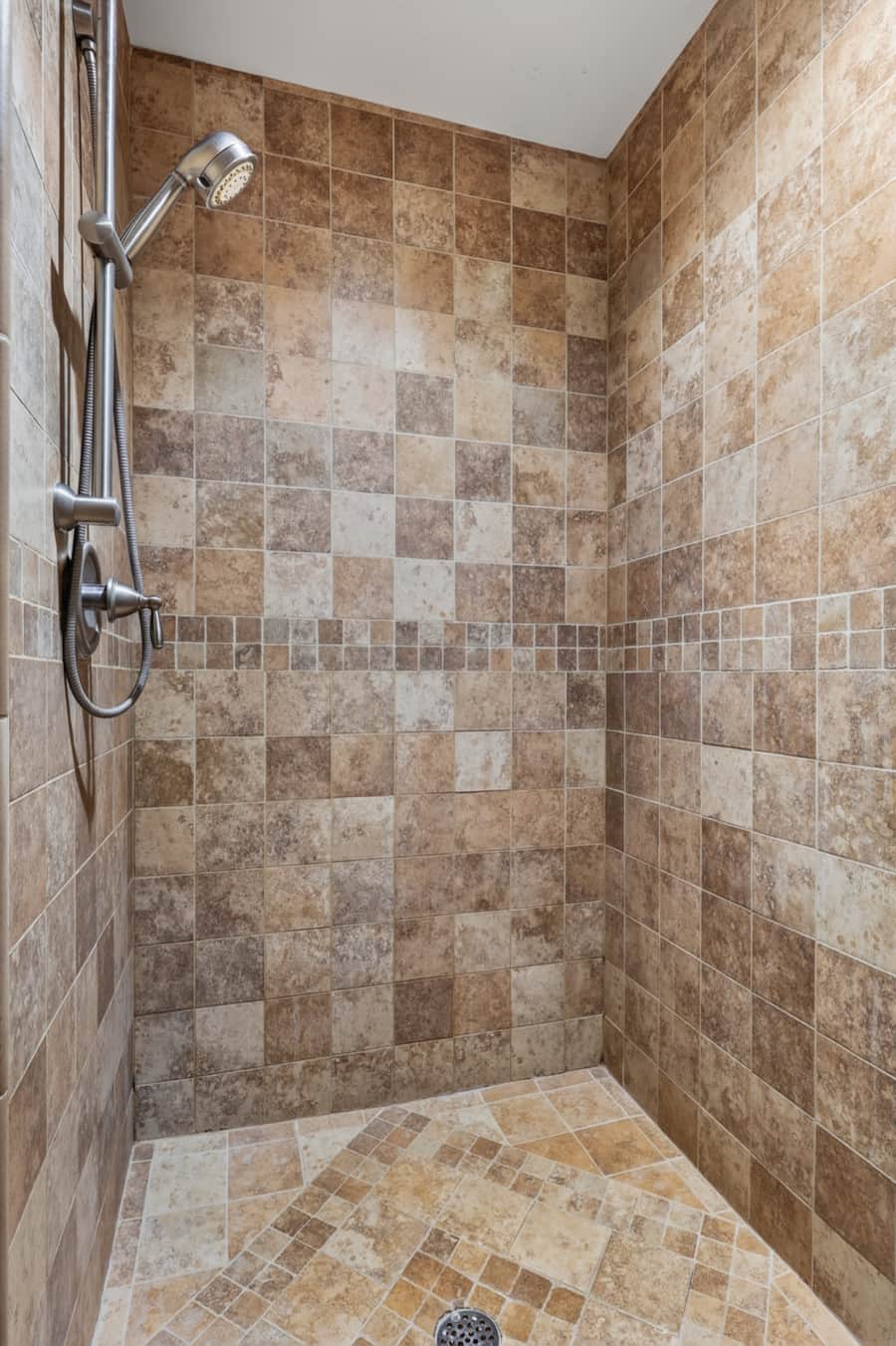 Walk in tile shower