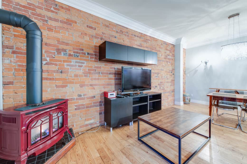 Spacious living area in a North York short-term rental, with modern comforts.