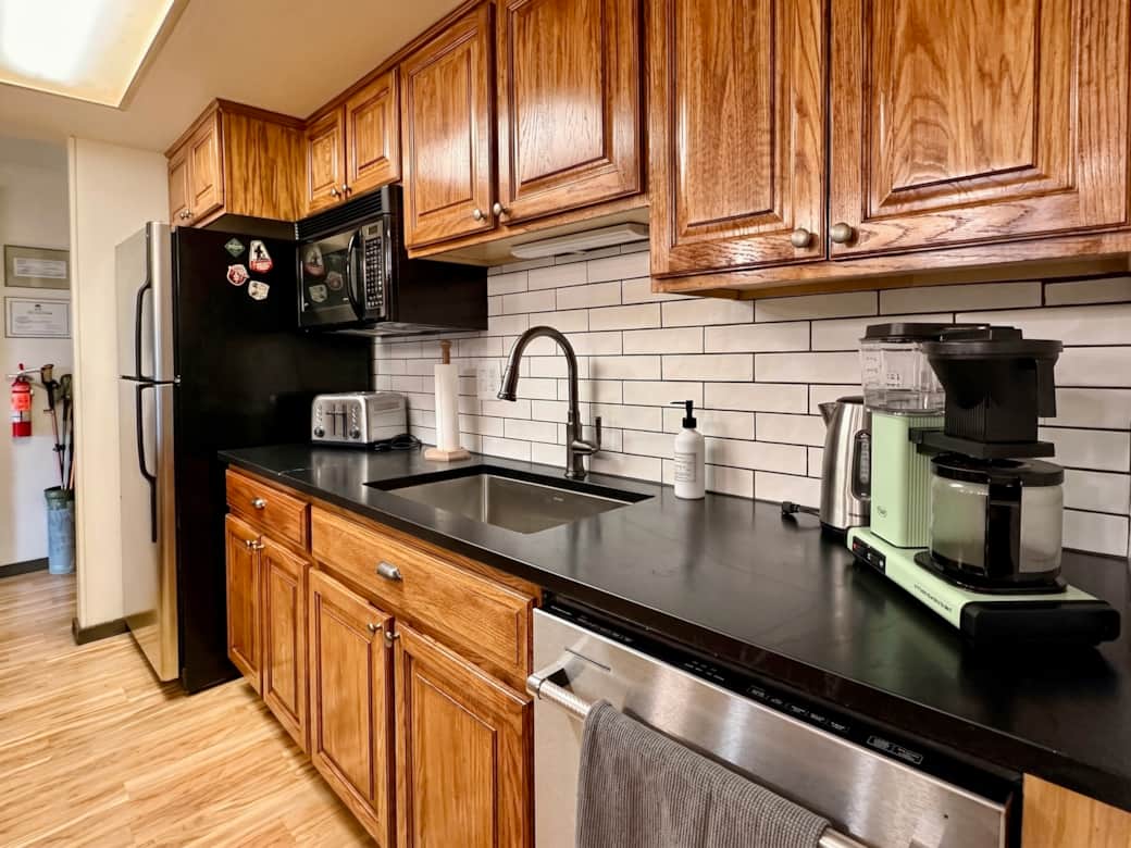 A kitchen stocked with everything you need or want.