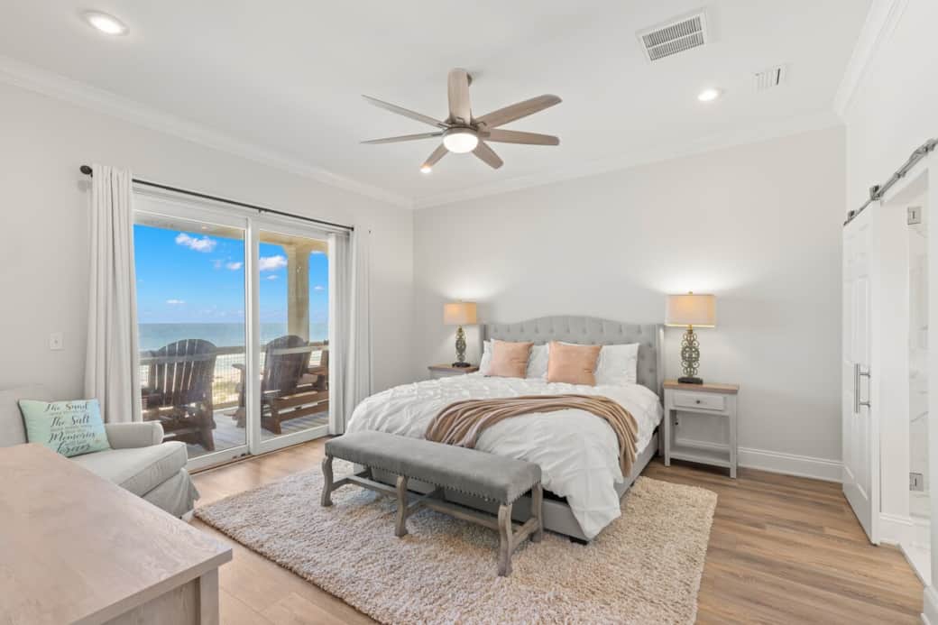 Second beachfront master suite with king on beach