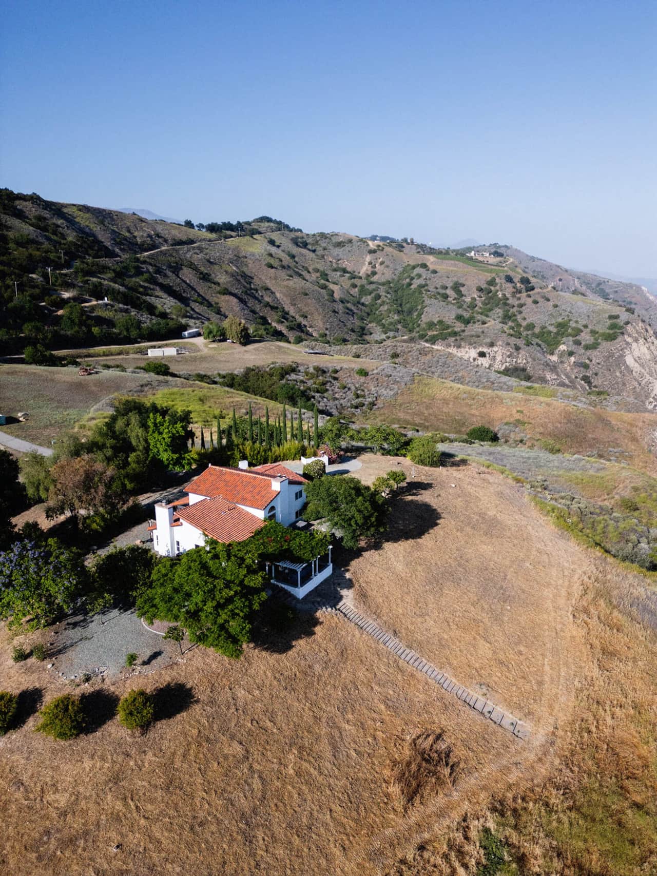 Aerial view of the house from the north