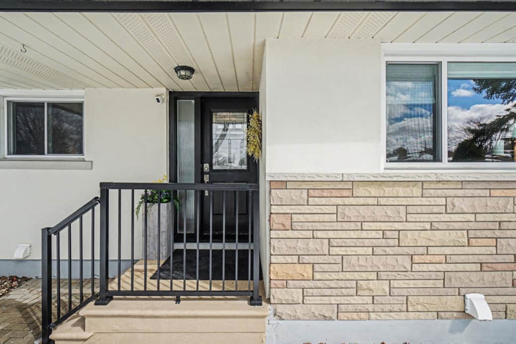 Private entrance with covered porch for easy self check-in