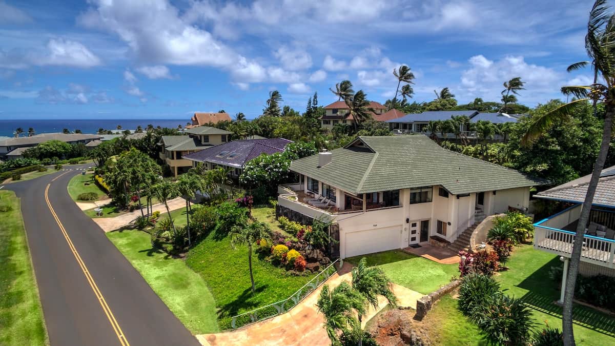 Aerial view front of house