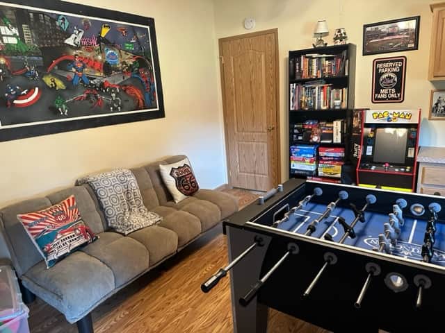 Game room with futon