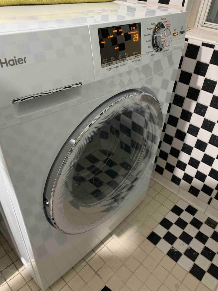 All in one washer and dryer in unit.