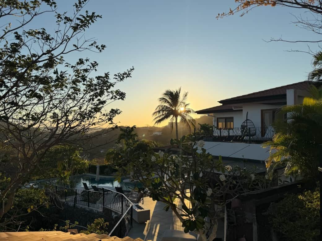 Villa Amor Azul at Sunrise - from the Casita stairway