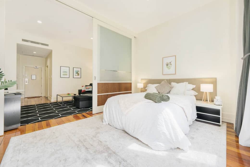 Bedroom with queen bed