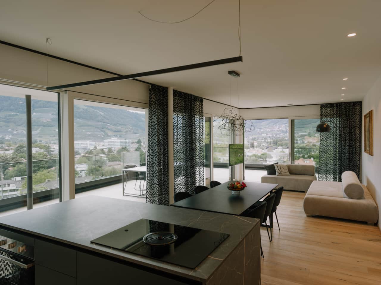 Living room with kitchen