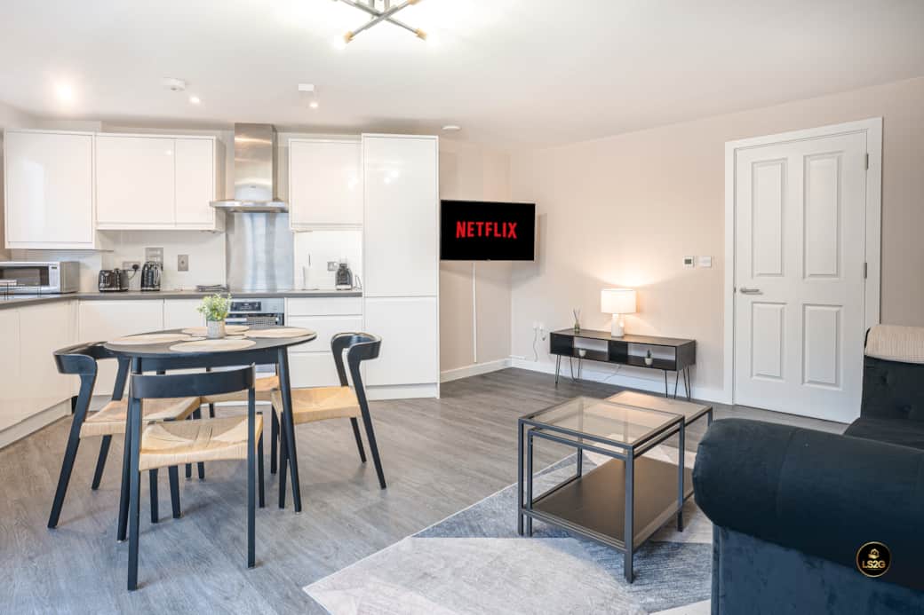 Living area and Dining Area with Private Balcony