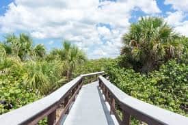 Bonita Beach Park in Bonita Springs Florida with Gulf waters and sandy shoreline