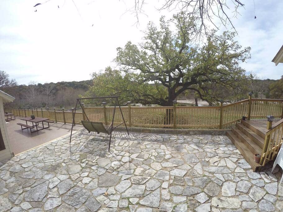 view behind the cabins