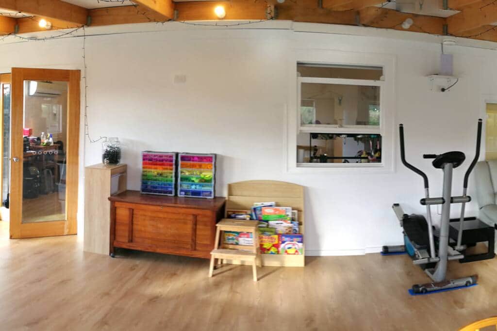 Craft, art, music, exercise, books, games - plenty to keep kids occupied.