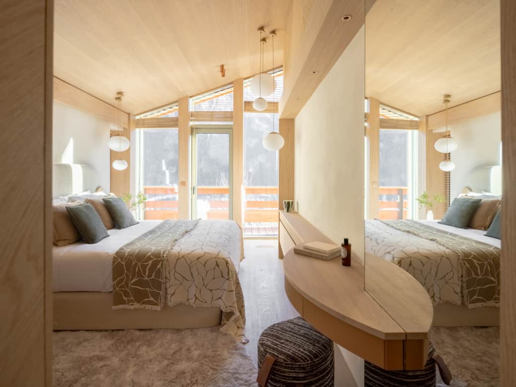 Master Bedroom with spectacular views from floor to ceiling triple glassed windows Master Bedroom with spectacular views from floor to ceiling triple glassed windows