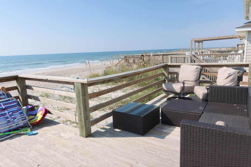 Oceanfront views on the deck.