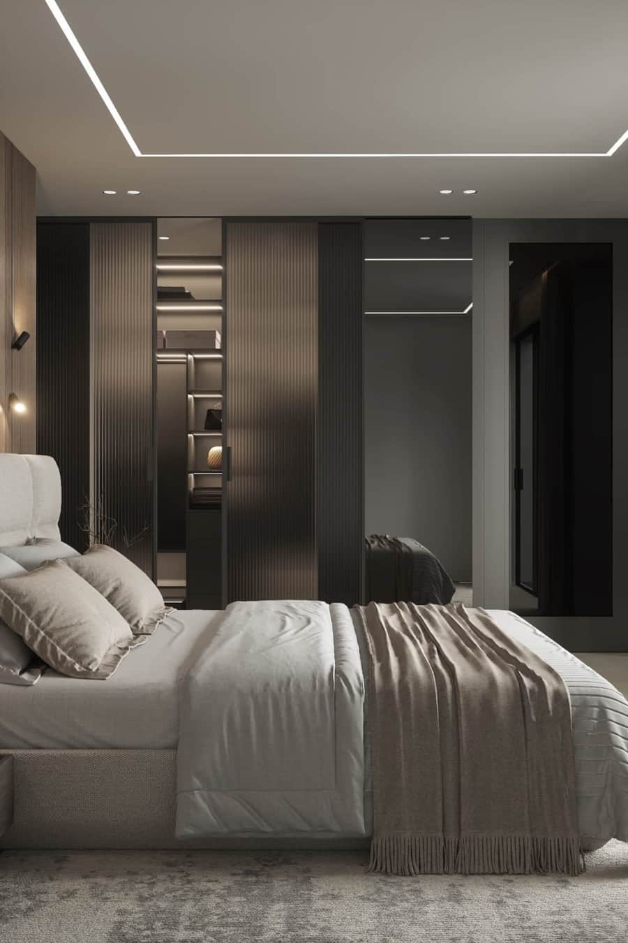 Spacious luxury bedroom in AZULIS Aramis villa with en-suite walk-in closet and bathroom, Golfo Aranci, by RENTAL12