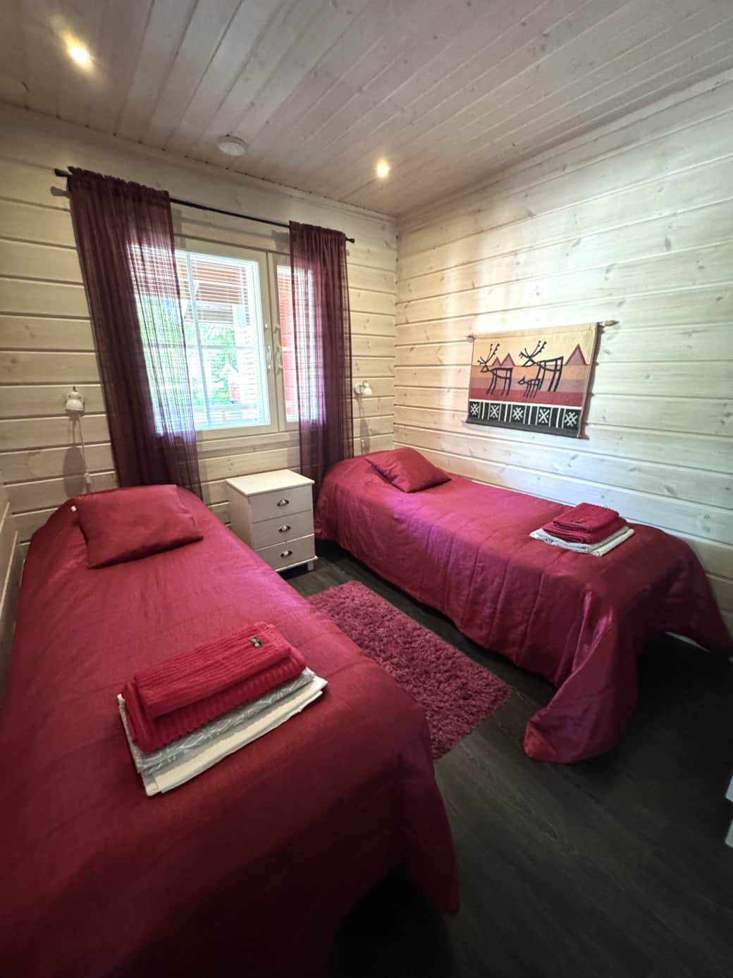 Bedroom with two separate beds. Bedroom with two separate beds.