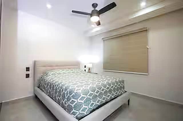 02 segunda recamara con cama matrimonial ventilador de techo puerto vallarta