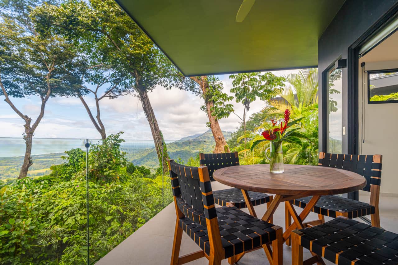 Outdoor dining with ocean views