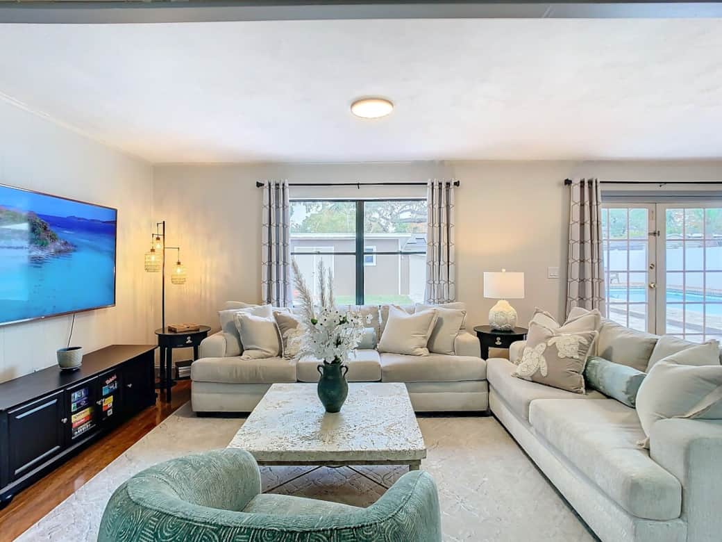 Sleeper sofa with a queen mattress