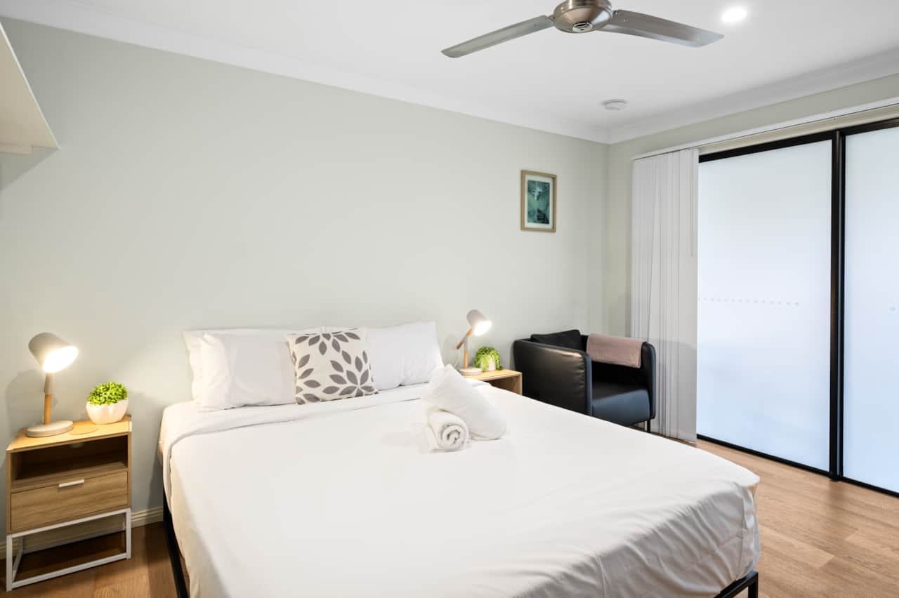 Studio: Bright studio space with comfortable bed setup 