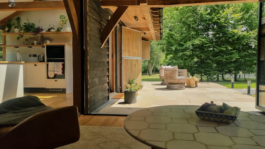 Bifolds open, summer