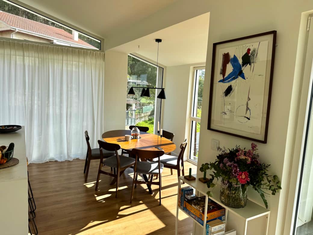 Bright open-plan living with stunning views, modern design, and a calm space to relax together.