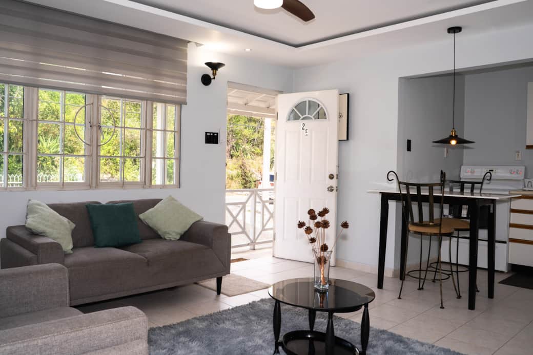 Bright open-plan layout — private 2E entrance, fully self-contained suite