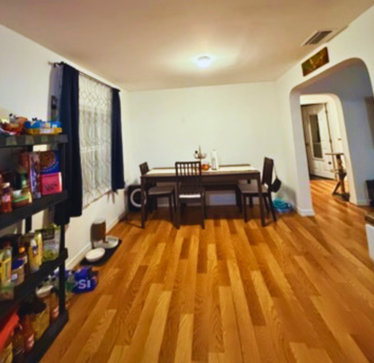 Roomy dining area perfect for a large or small dining table.