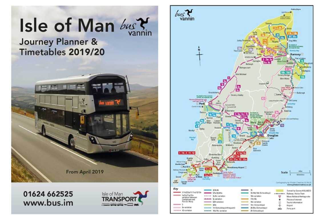 Isle of Man Bus Timetable & Route Map (credit: Bus Vannin)