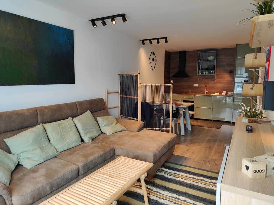 Living room with kitchen