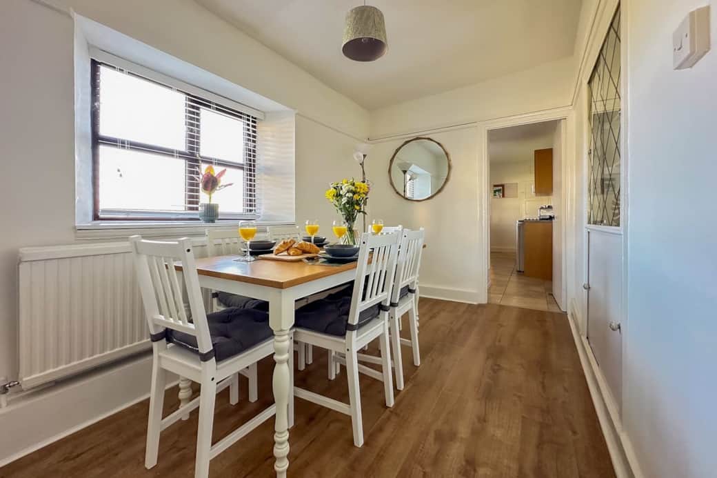 Dining room leading into the kitchen