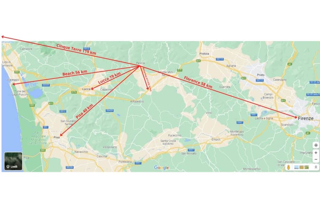 Mappa posizione pescia Mappa posizione pescia