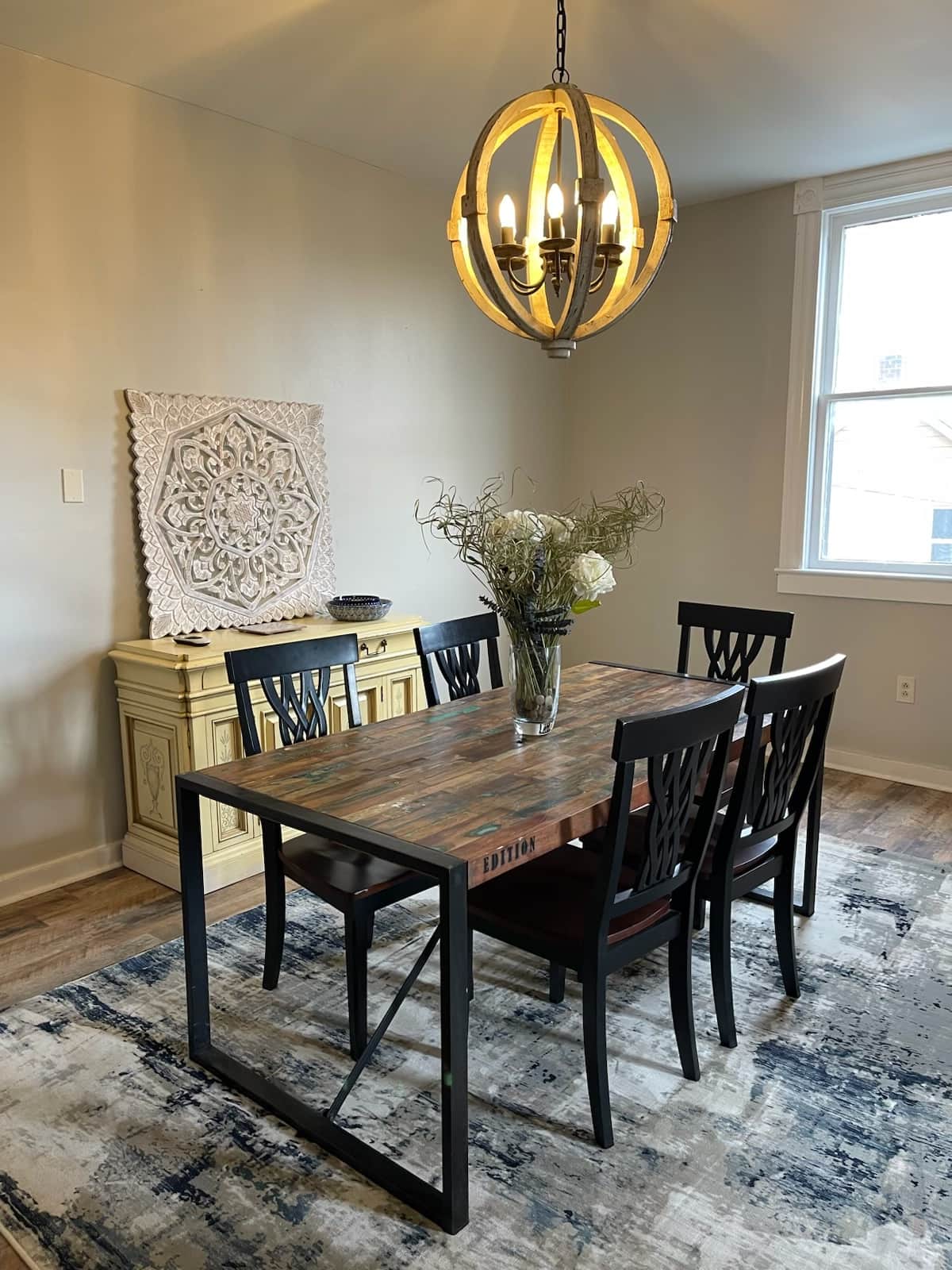 Large well lit dining room