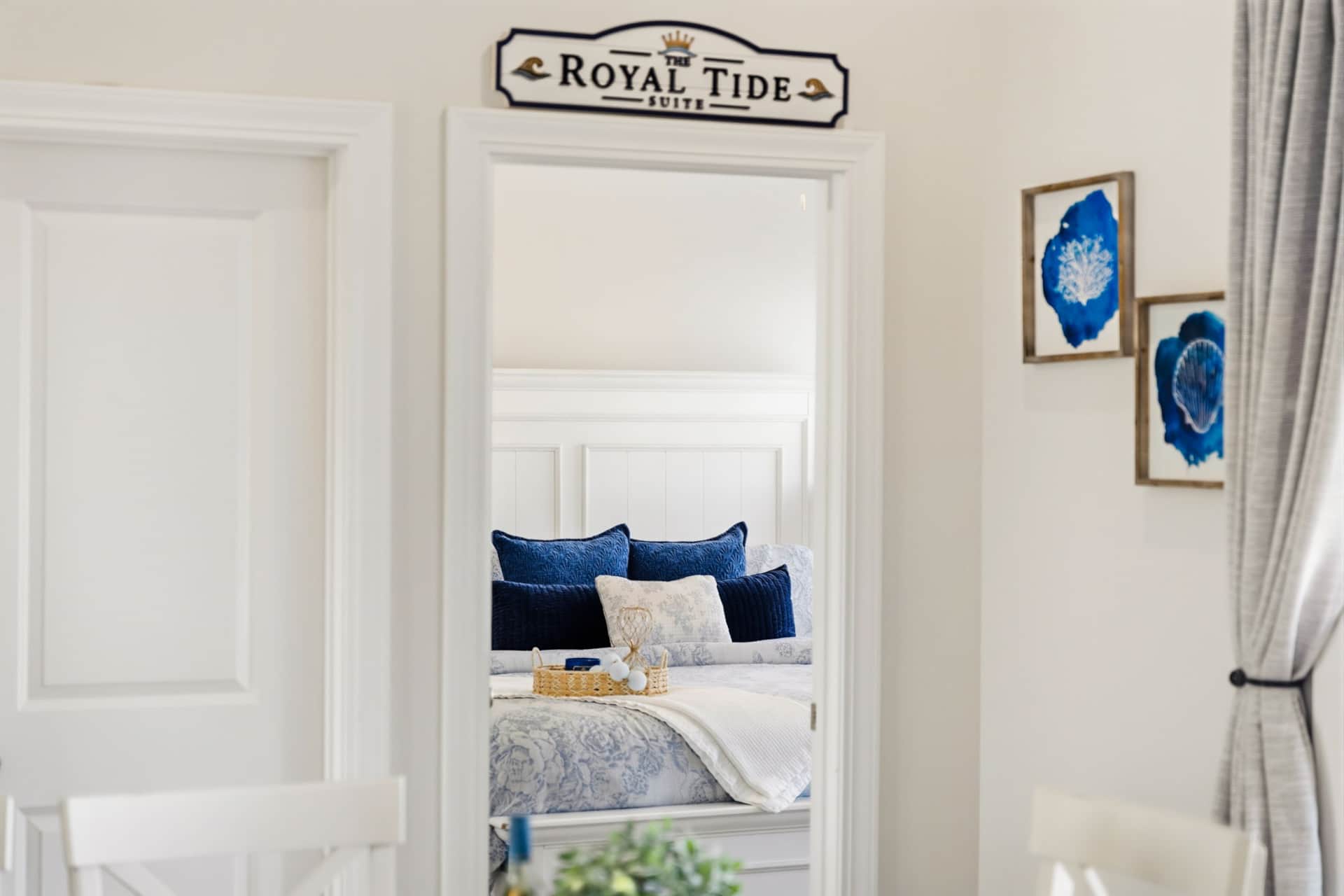 King bedroom with private bathroom and canal views