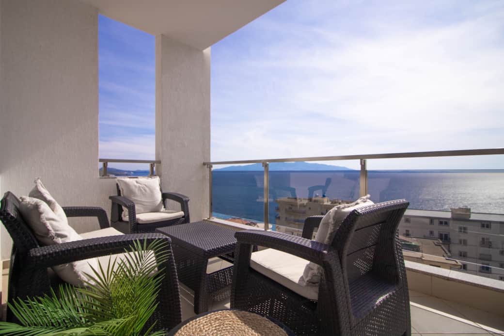 Seating area on the balcony