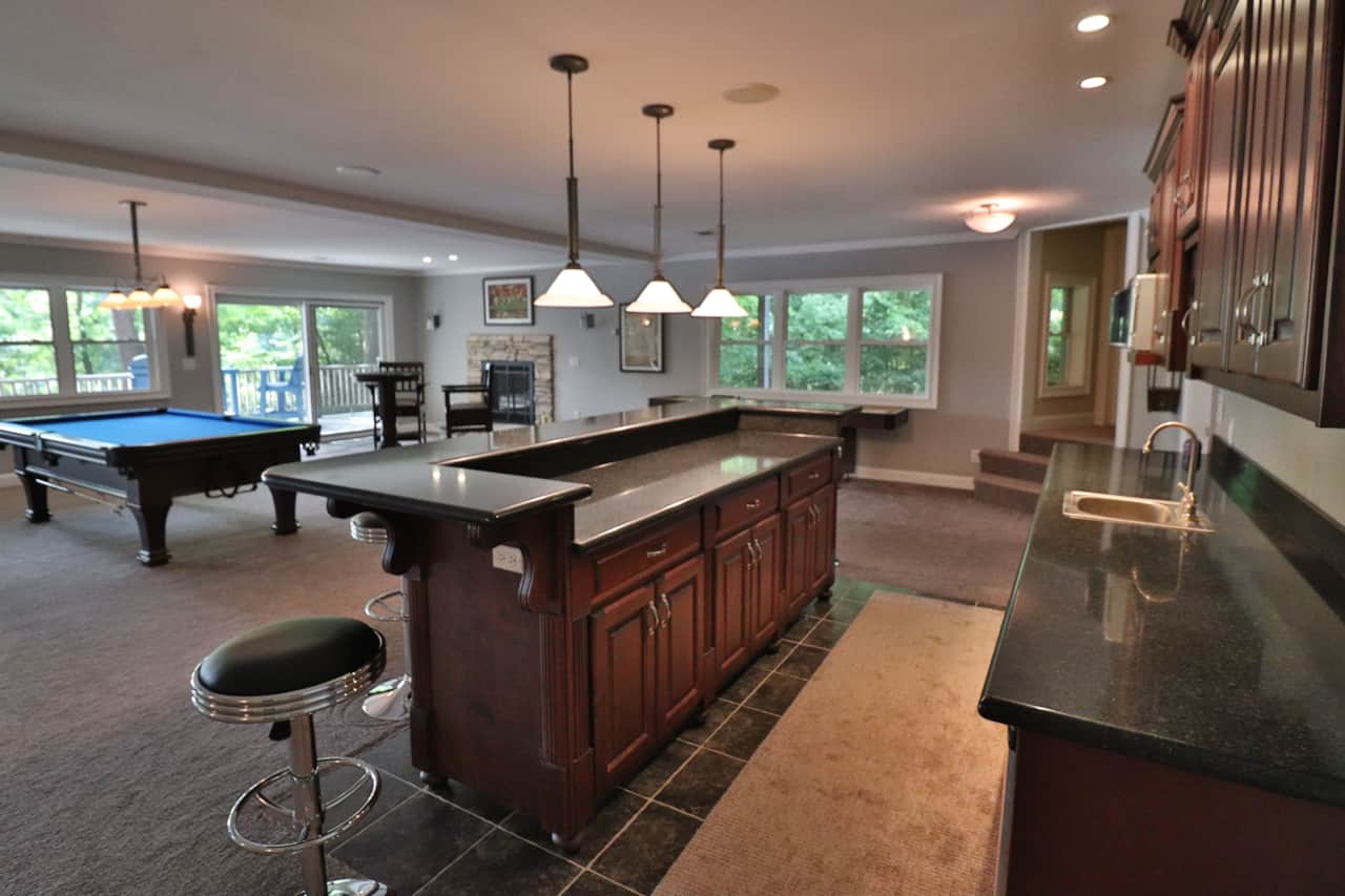 Lakefront Gem - Hartwell GA -  Game room with pool table, shuffle board, large entertaining area.