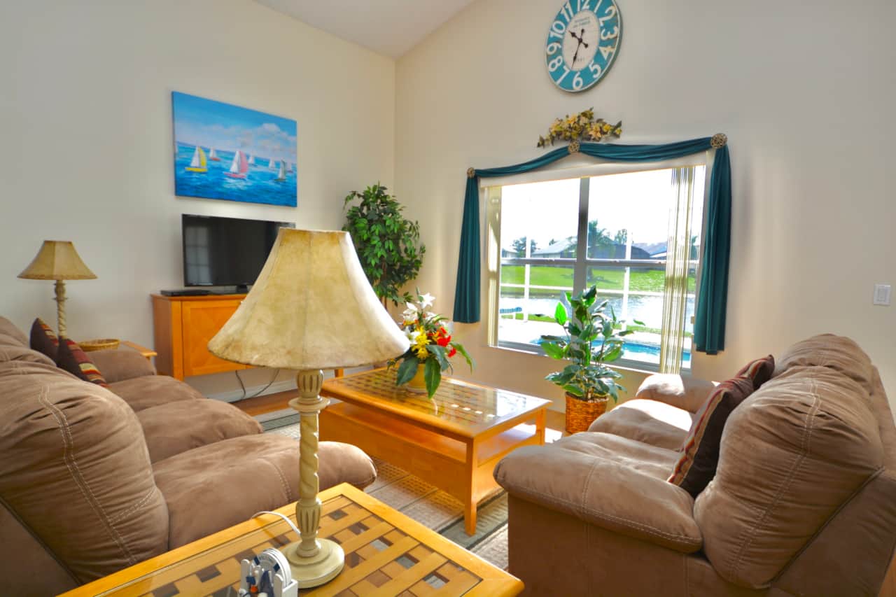 Pool view in the living area
