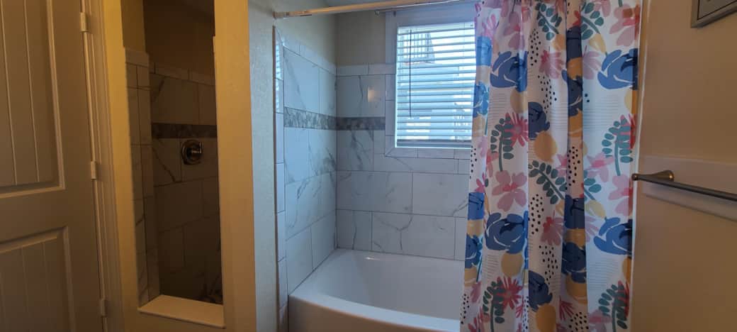 Atlantic View bathroom has separate tub and shower Atlantic View bathroom has separate tub and shower