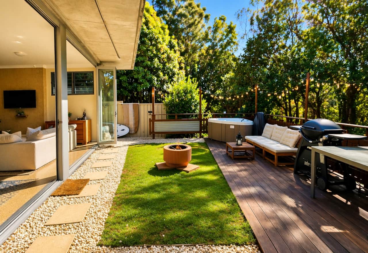 Courtyard Outside Spa BBQ
