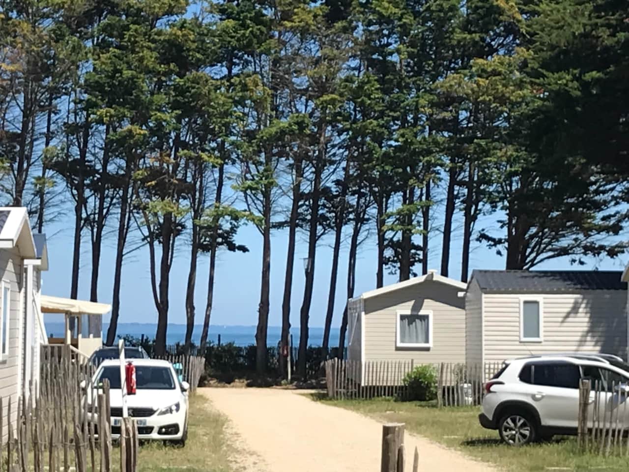 Vue mer depuis le mobilhome