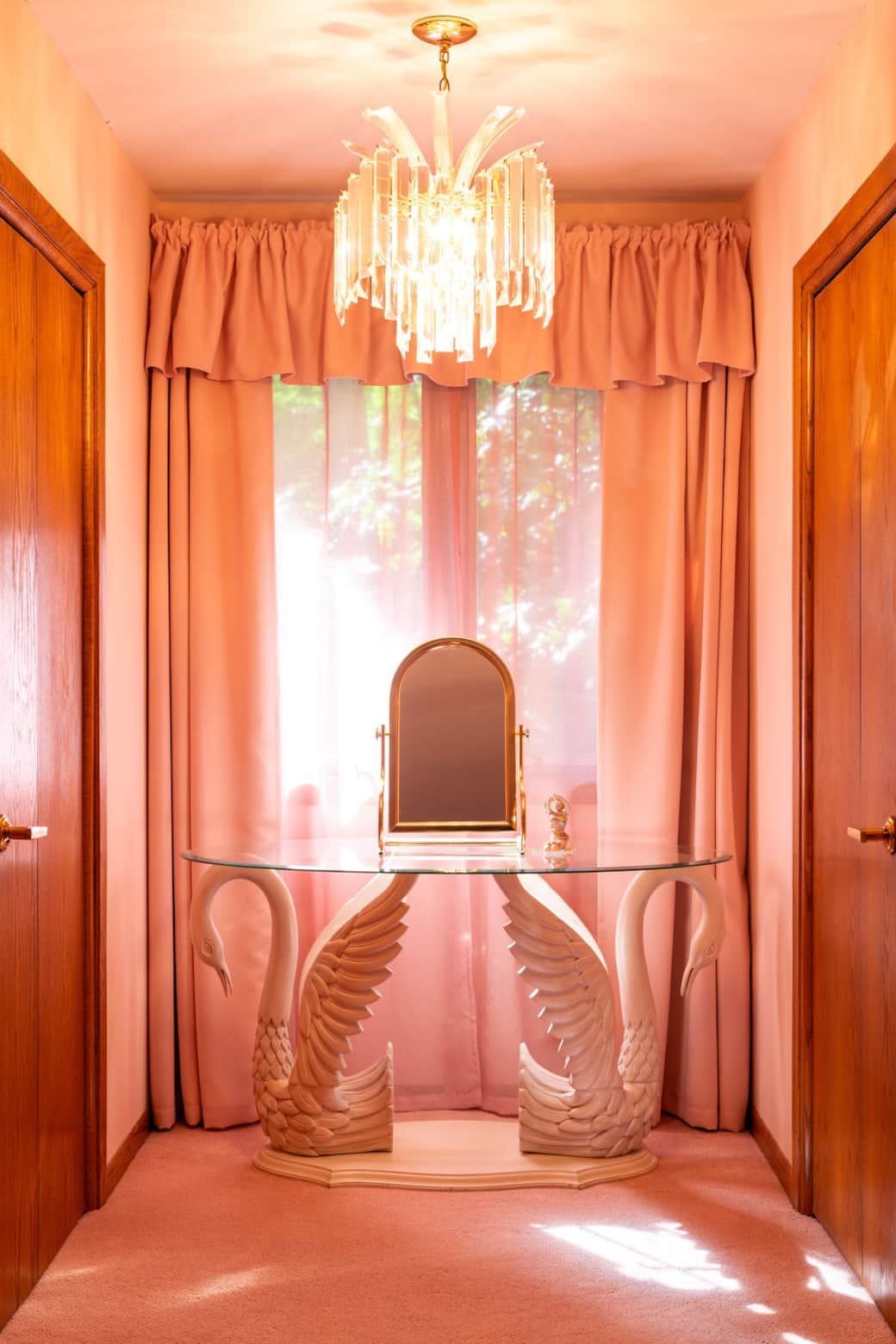 Star Crossed bedroom vanity with vintage swan table Star Crossed bedroom vanity with vintage swan table