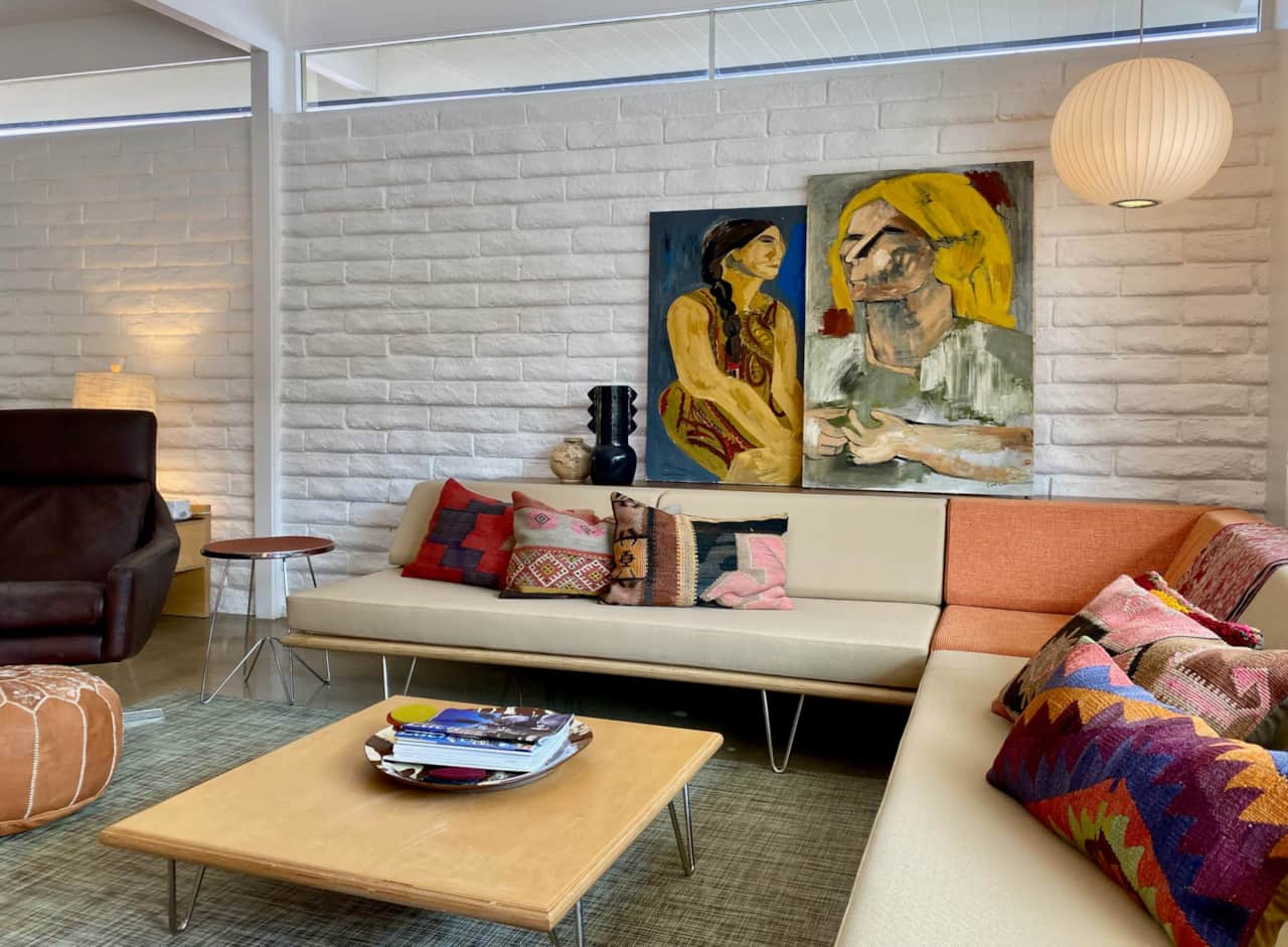 Comfortable Midcentury living area.