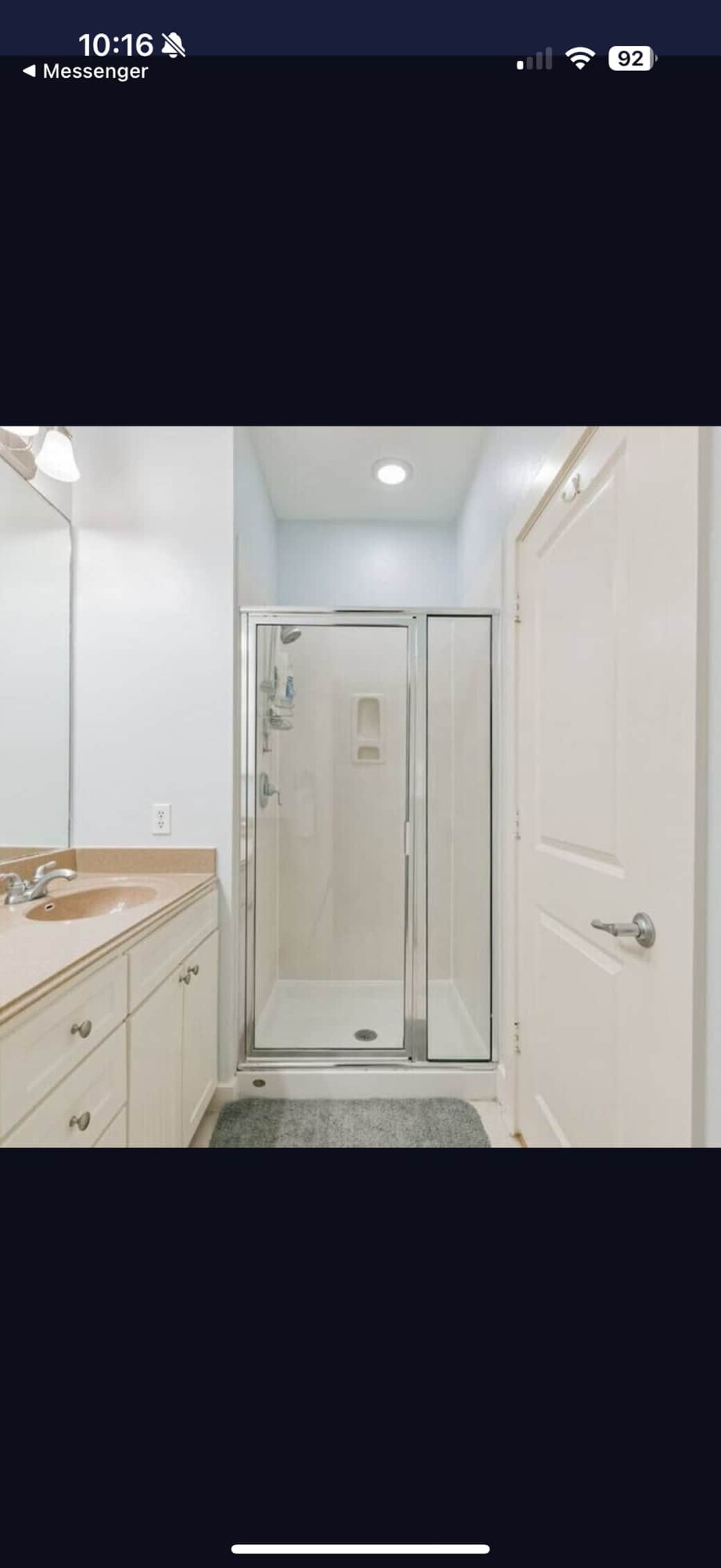 Master bath with standing shower Master bath with standing shower