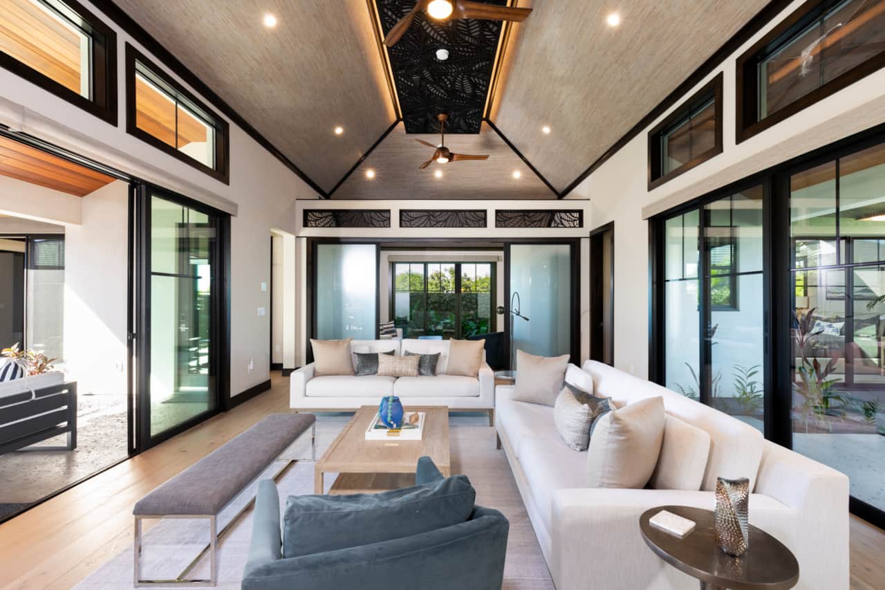 When you need a break from the sun take a seat in the spacious living room. 